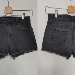 Joe's Jeans Black Wash Jean Shorts Cutoffs Lisbeth 25 Cotton Spandex Raw Hem